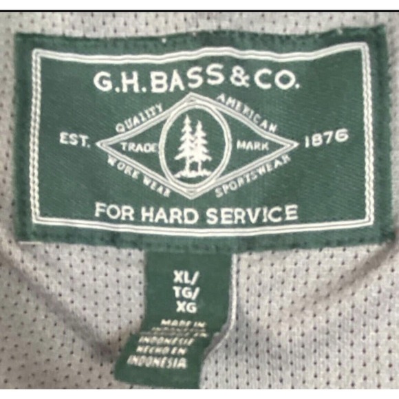 G.H. Bass & Co. Men's 1/4 Snap Pullover Fleece Sweatshirt XL Tall Orange Gray - Picture 4 of 5